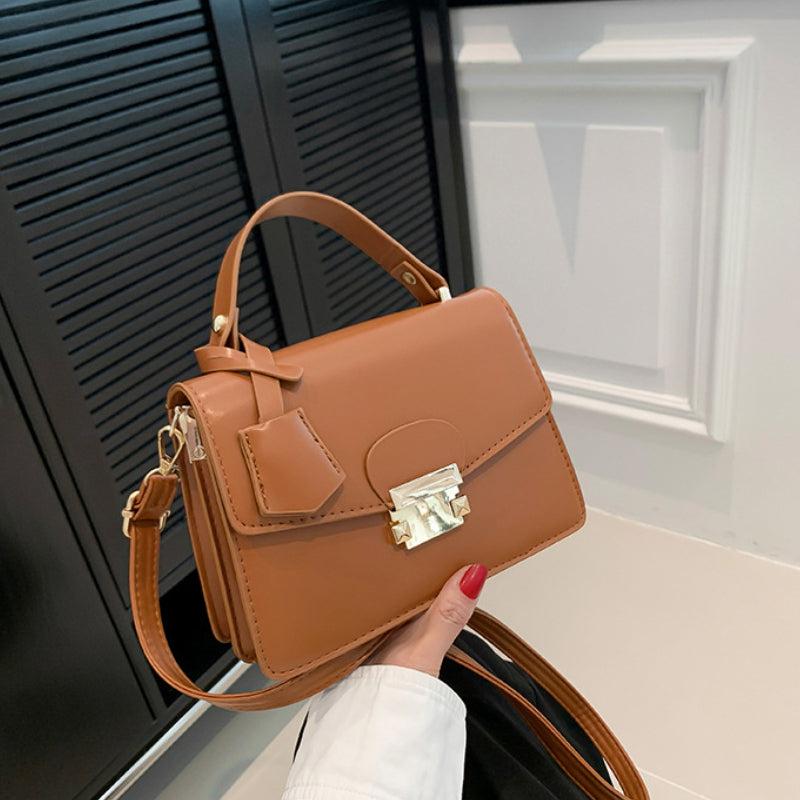 Vintage Square Crossbody Bag Retro Top Handle Satchel Women's Casual Handbag