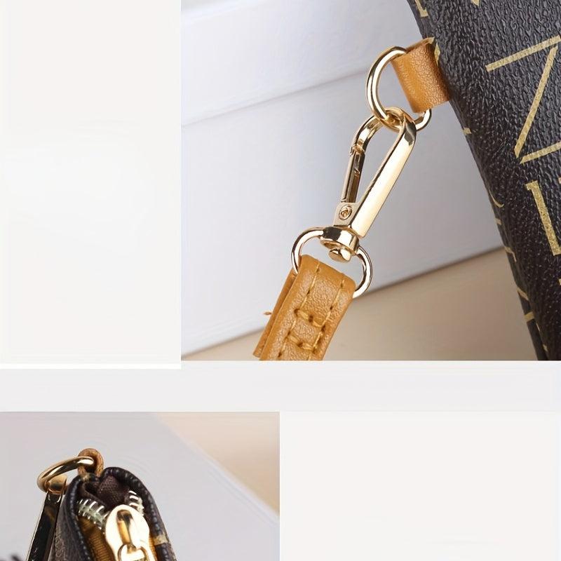 Classic Zipper Coin Purse Vintage Pattern Shoulder Bag