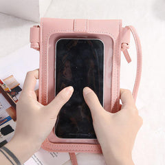 Solid Transparent Crossbody Bag PU Leather Shoulder Bag