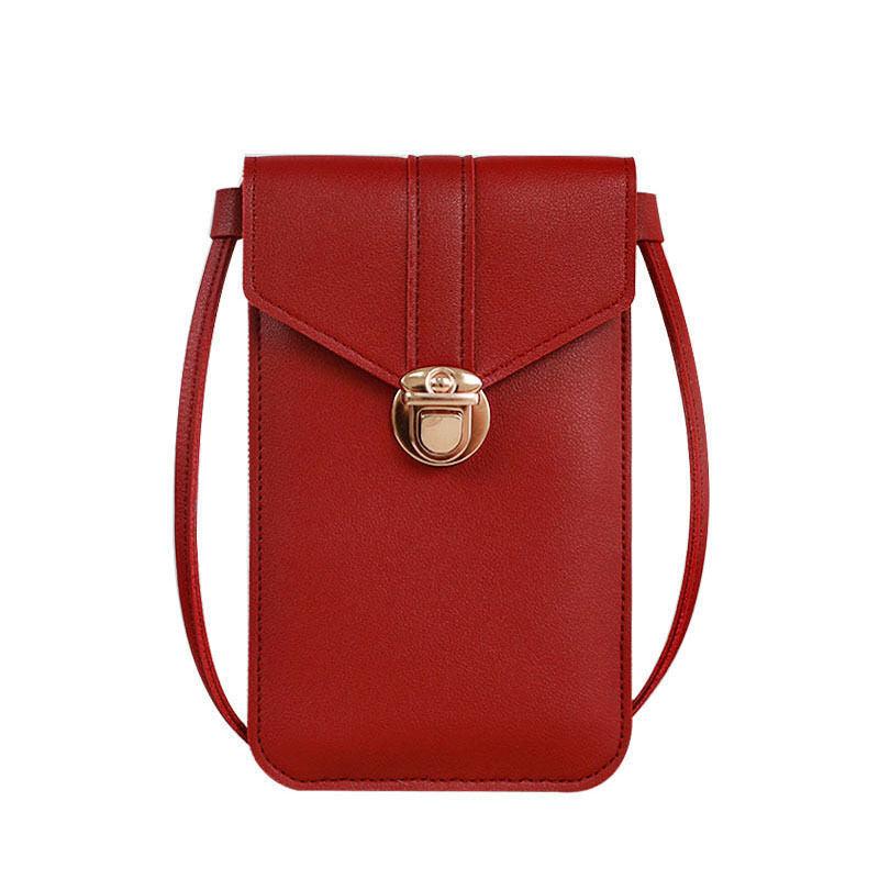 Solid Transparent Crossbody Bag PU Leather Shoulder Bag