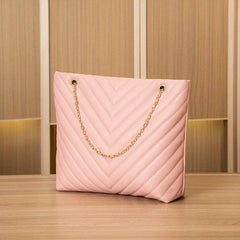 Chevron Embroidery Shoulder Bag Chain Large Capacity Crossbody Bag