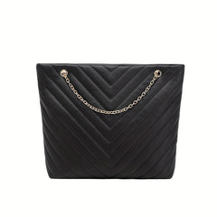 Chevron Embroidery Shoulder Bag Chain Large Capacity Crossbody Bag