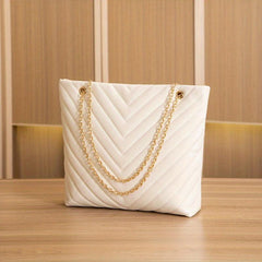 Chevron Embroidery Shoulder Bag Chain Large Capacity Crossbody Bag