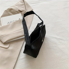 Butterfly Decor Nylon Shoulder Bag Underarm Purse with Zipper