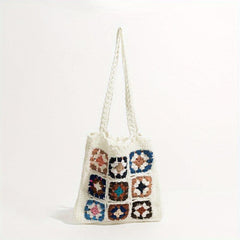 Boho Style Crochet Shoulder Bag Hollow Out Woven Beach Bag