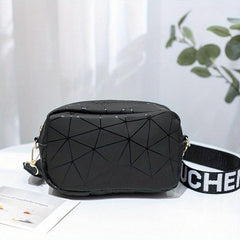 Argyle Pattern Crossbody Bag Laser Cosmetic Bag Zipper Purse For Women