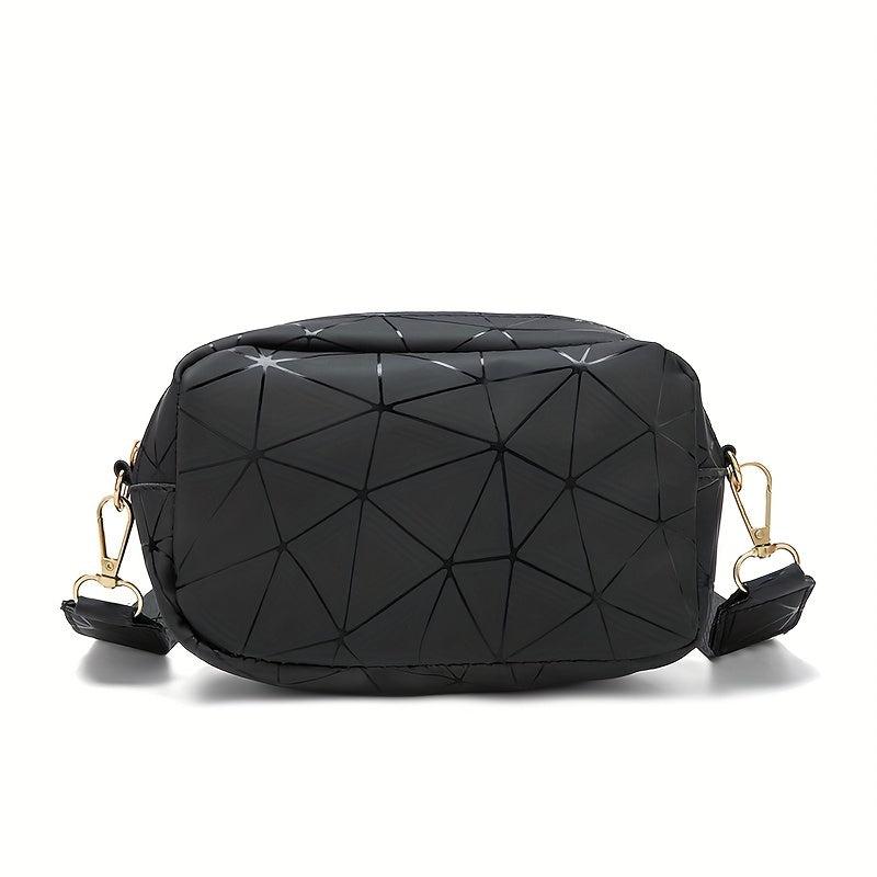 Argyle Pattern Crossbody Bag Laser Cosmetic Bag Zipper Purse For Women