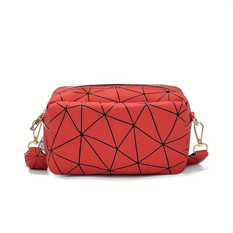 Argyle Pattern Crossbody Bag Laser Cosmetic Bag Zipper Purse For Women