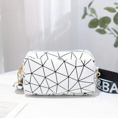Argyle Pattern Crossbody Bag Laser Cosmetic Bag Zipper Purse For Women