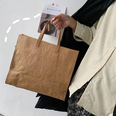 Cowhide Pattern Tote Bag Large Capacity Shoulder Handbag