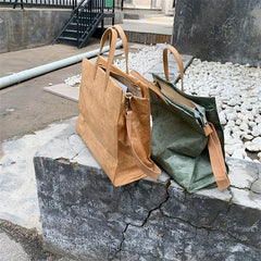 Cowhide Pattern Tote Bag Large Capacity Shoulder Handbag