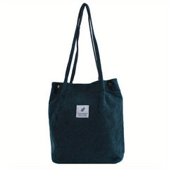 Large Capacity Tote Bag Corduroy Durable Lightweight Shoulder Bag