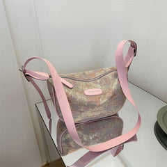Niche Tie Dye Pattern Crescent Bag Stylish Shoulder Crossbody Bag