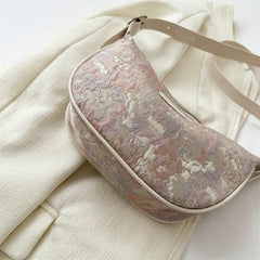 Niche Tie Dye Pattern Crescent Bag Stylish Shoulder Crossbody Bag