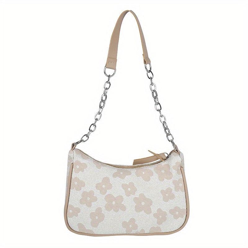 Flower Pattern Canvas Shoulder Bag Women's Crossbody Bag
