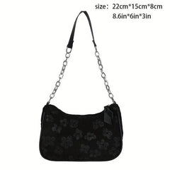 Flower Pattern Canvas Shoulder Bag Women's Crossbody Bag