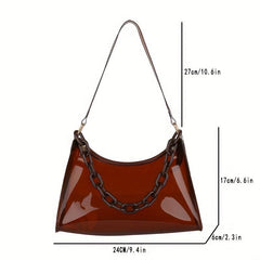 Transparent Underarm Bag Chain Zipper Waterproof Music Shoulder Purse