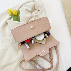 Textured PU Leather Underarm Bag Versatile Baguette Purse