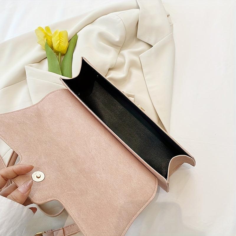 Textured PU Leather Underarm Bag Versatile Baguette Purse
