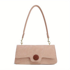 Textured PU Leather Underarm Bag Versatile Baguette Purse