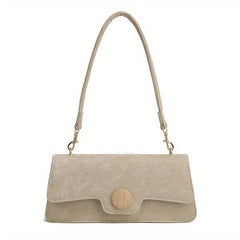 Textured PU Leather Underarm Bag Versatile Baguette Purse