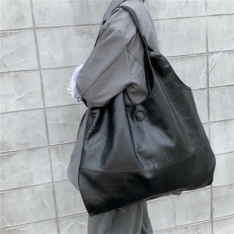 PU Leather Hobo Bag Large Capacity Shoulder Bag Women's Handbag