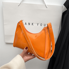 Solid PU Leather Underarm Bag for Women