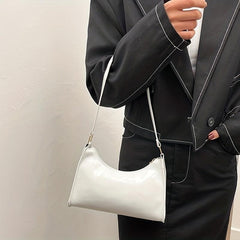 Solid PU Leather Underarm Bag for Women