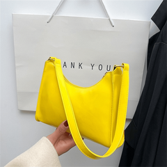 Solid PU Leather Underarm Bag for Women