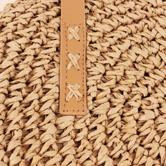 Straw Woven Summer Tote Bag Large Capacity Beach Shoulder Bag Women's Casual