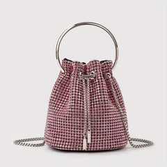 Rhinestone Bucket Bag Glitter Crossbody Mini Clutch Purse