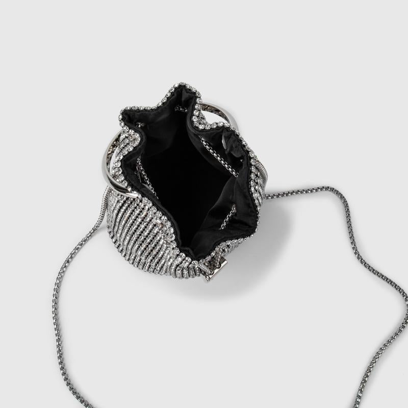 Rhinestone Bucket Bag Glitter Crossbody Mini Clutch Purse