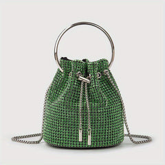 Rhinestone Bucket Bag Glitter Crossbody Mini Clutch Purse