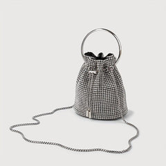 Rhinestone Bucket Bag Glitter Crossbody Mini Clutch Purse