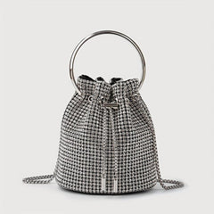 Rhinestone Bucket Bag Glitter Crossbody Mini Clutch Purse