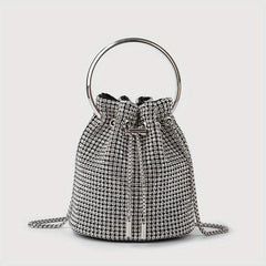 Rhinestone Bucket Bag Glitter Crossbody Mini Clutch Purse