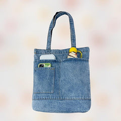 Denim Canvas Shoulder Bag Commuter Handbag Large Capacity Tote Bag