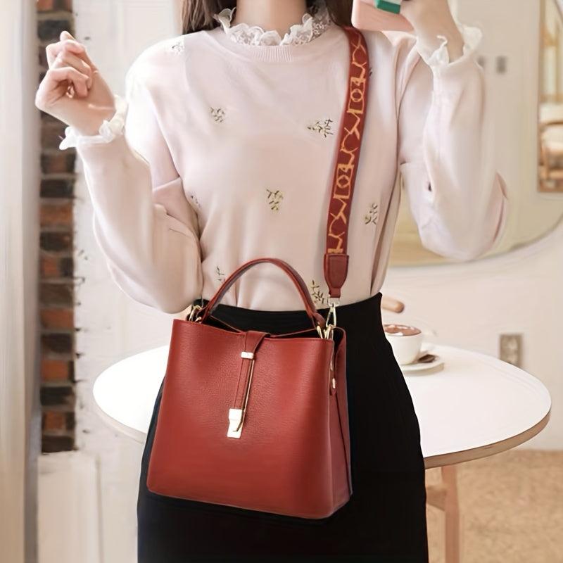 Minimalist Top Handle Satchel Bag Large Capacity Bucket Bag Women's Handbag
