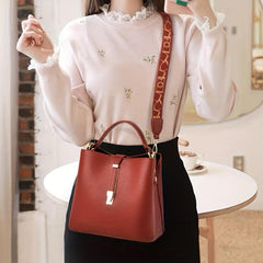 Minimalist Top Handle Satchel Bag Large Capacity Bucket Bag Women's Handbag