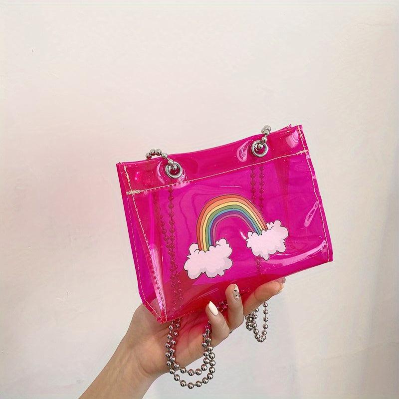 Rainbow Shoulder Bag PVC Material Transparent Crossbody Purse