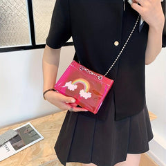 Rainbow Shoulder Bag PVC Material Transparent Crossbody Purse