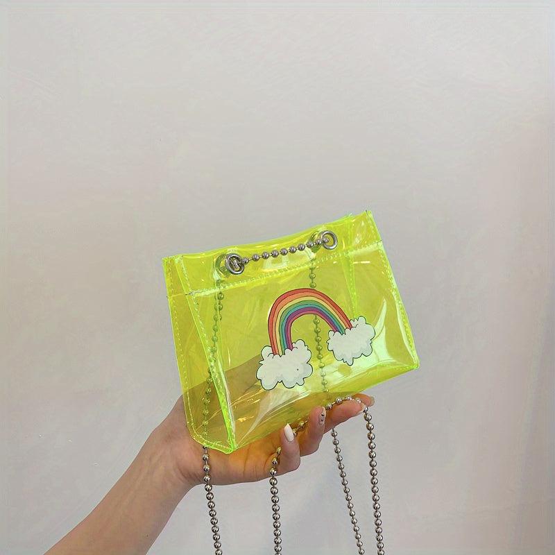 Rainbow Shoulder Bag PVC Material Transparent Crossbody Purse