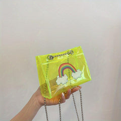 Rainbow Shoulder Bag PVC Material Transparent Crossbody Purse