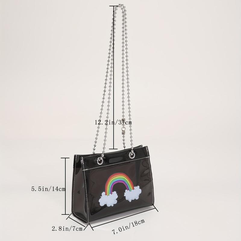 Rainbow Shoulder Bag PVC Material Transparent Crossbody Purse