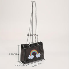 Rainbow Shoulder Bag PVC Material Transparent Crossbody Purse