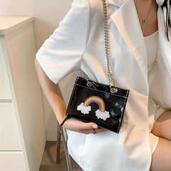 Rainbow Shoulder Bag PVC Material Transparent Crossbody Purse