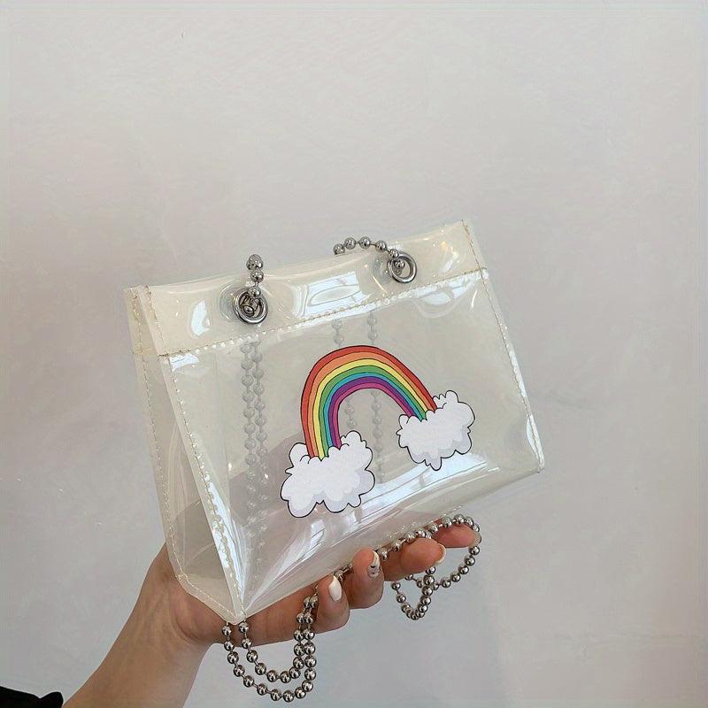 Rainbow Shoulder Bag PVC Material Transparent Crossbody Purse