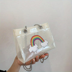 Rainbow Shoulder Bag PVC Material Transparent Crossbody Purse