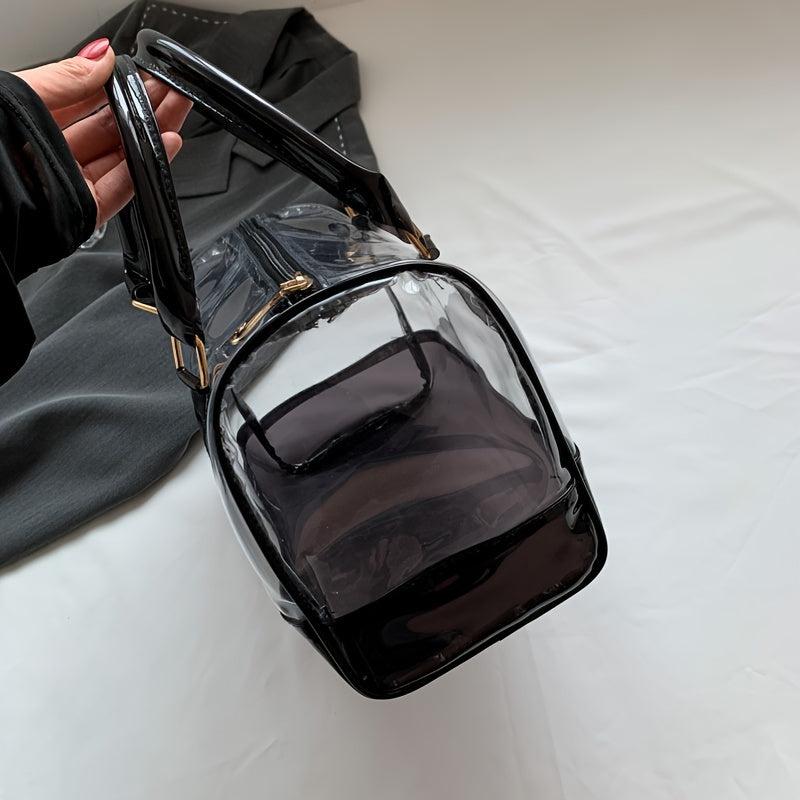 Transparent PVC Beach Bag Stadium Approved Waterproof Crossbody Bag