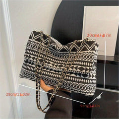 Vintage Ethnic Style Shoulder Bag Retro Canvas Crossbody Bag